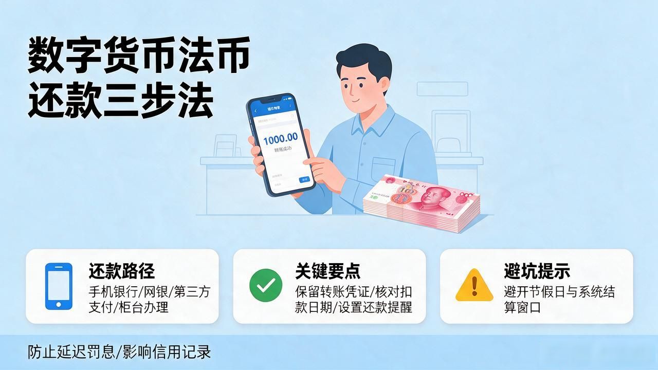 数字货币怎么还贷款？三步搞定法币还款