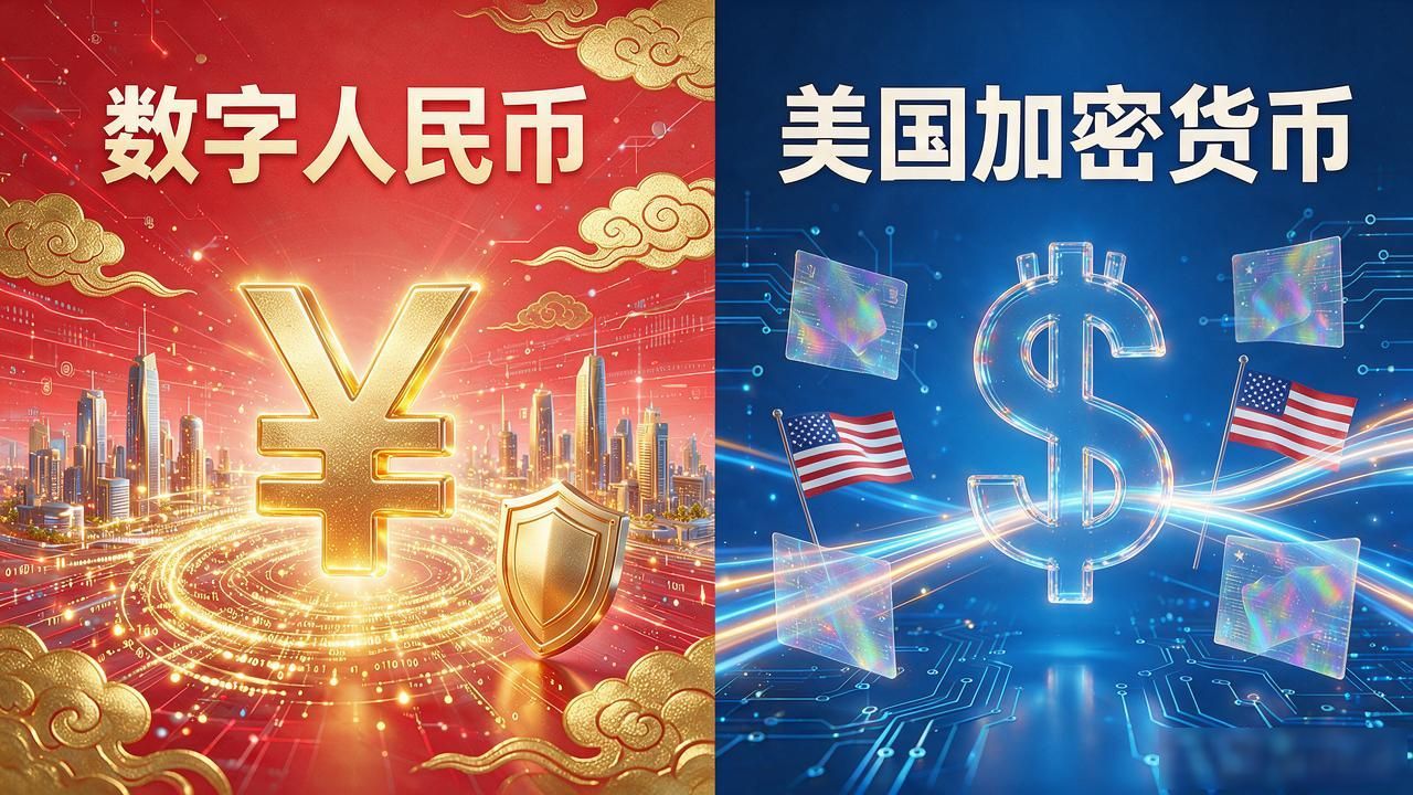 数字货币中美对比：一个推数字人民币，一个放任加密币