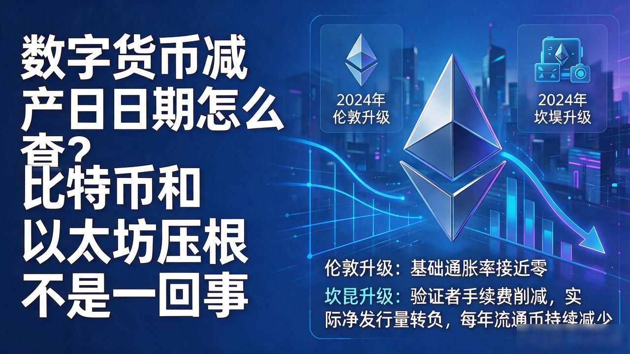 数字货币减产日期怎么查？比特币和以太坊压根不是一回事