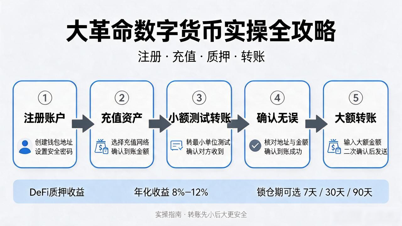 大革命数字货币怎么用：注册、充值、质押、转账实操全攻略