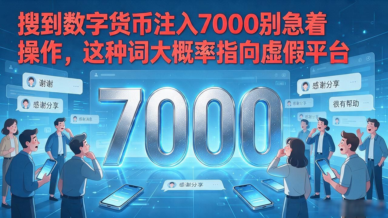 搜到数字货币注入7000别急着操作，这种词大概率指向虚假平台
