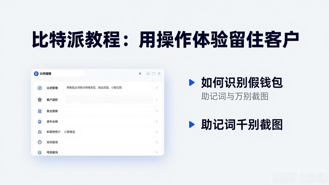 比特派教程：用操作体验留住客户